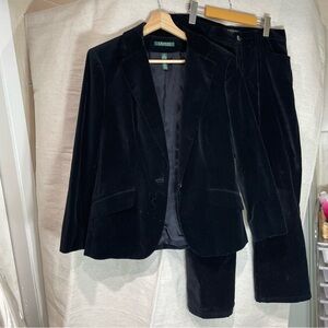 Lauren Ralph Lauren Black Velvet Blazer Jacket